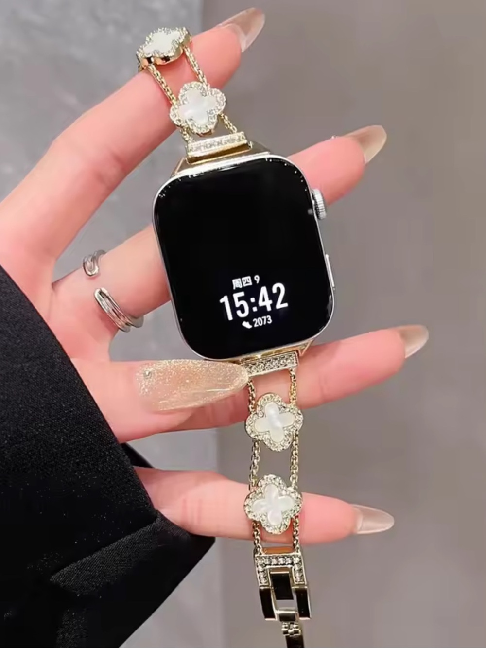 New Apple Elegant Starlight white Smartwatch Bracelet  Band S10 S11 42MM 46MM